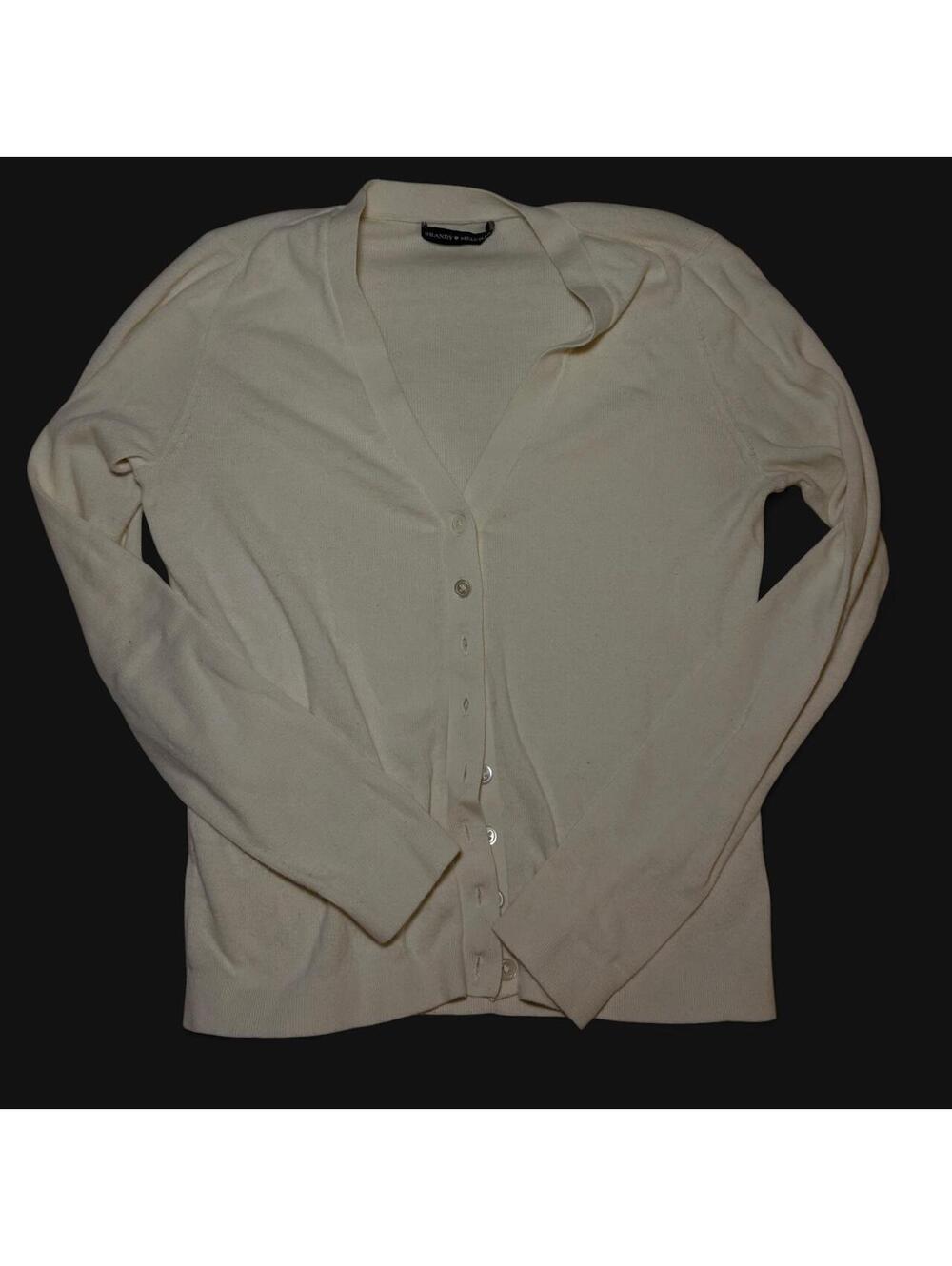 Brandy Melville Women's White and Cream Cardigan